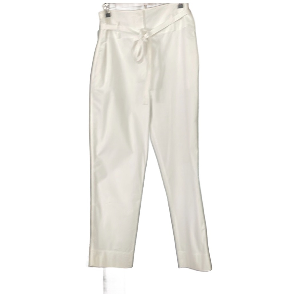 Theory White zipper high waisted. Drawstring belt